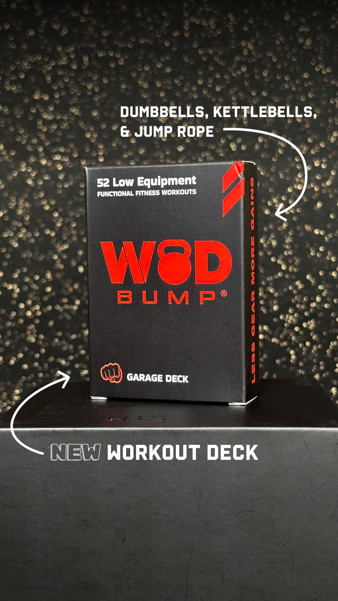 WODBumP Facebook ad: Garage Workout Card Deck