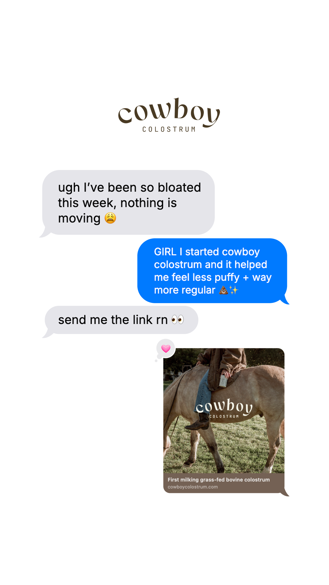 Cowboy Colostrum Facebook ad
