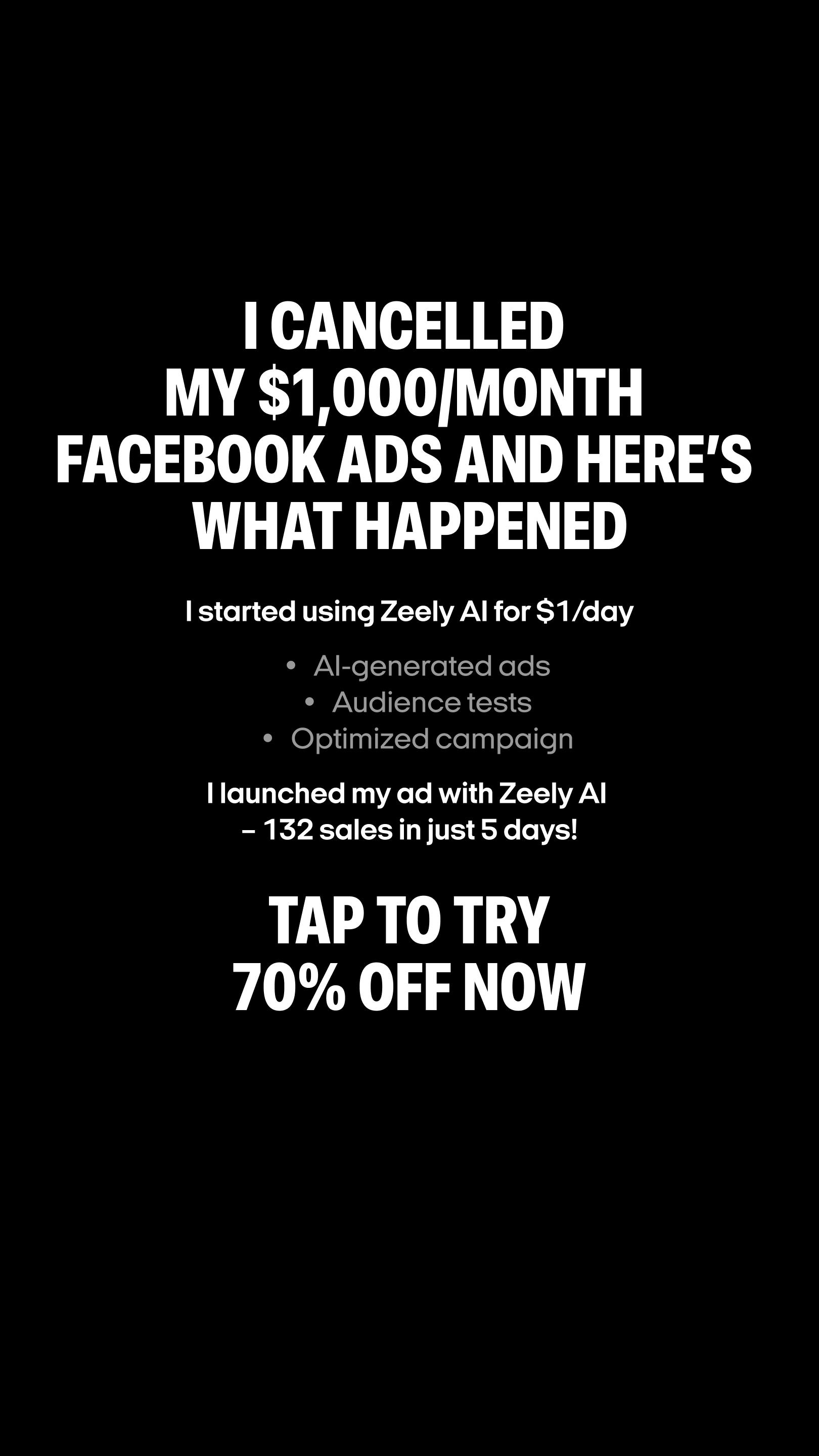 Zeely Facebook ad