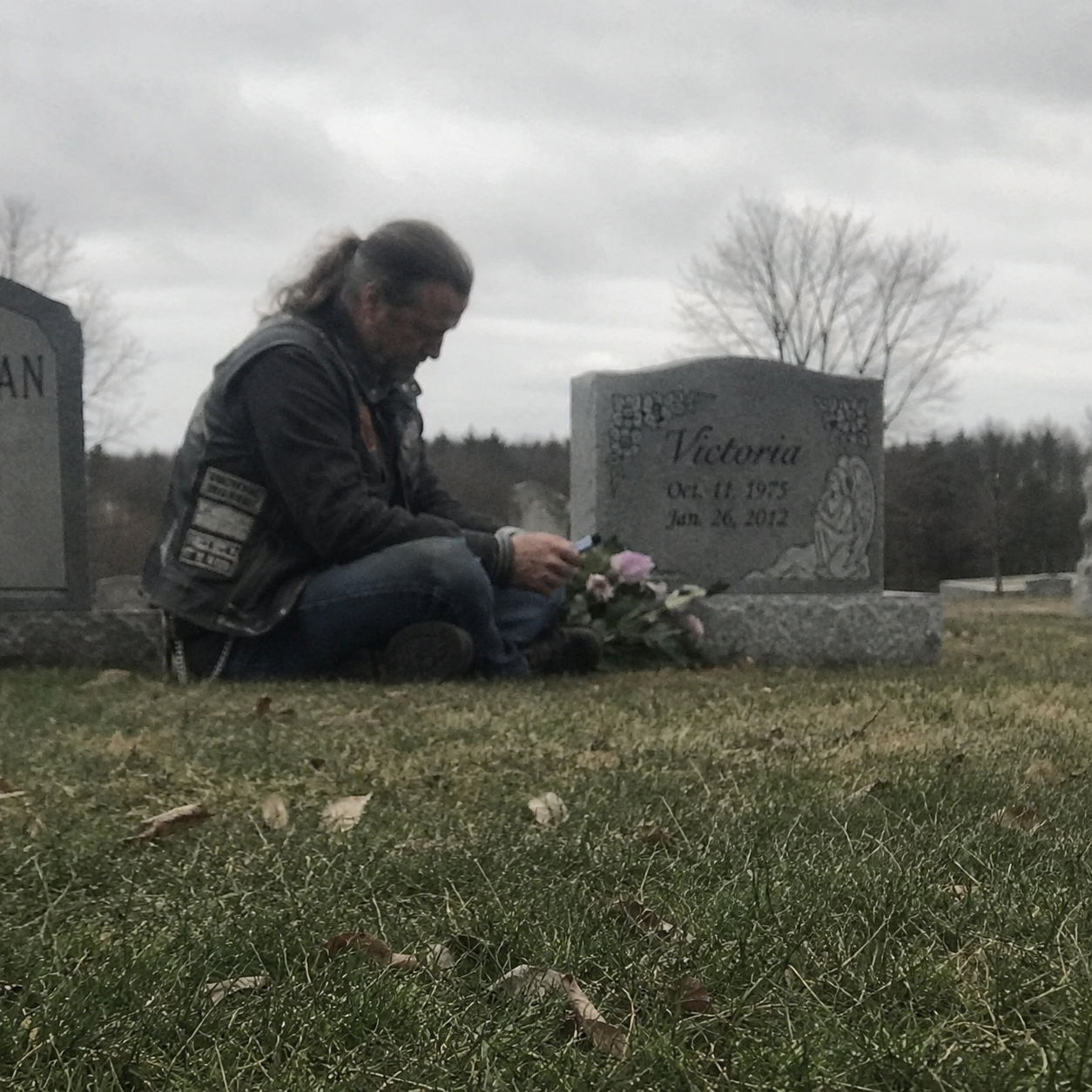 David Miller Facebook ad: A strange Biker was sitting at my wife's grave every…