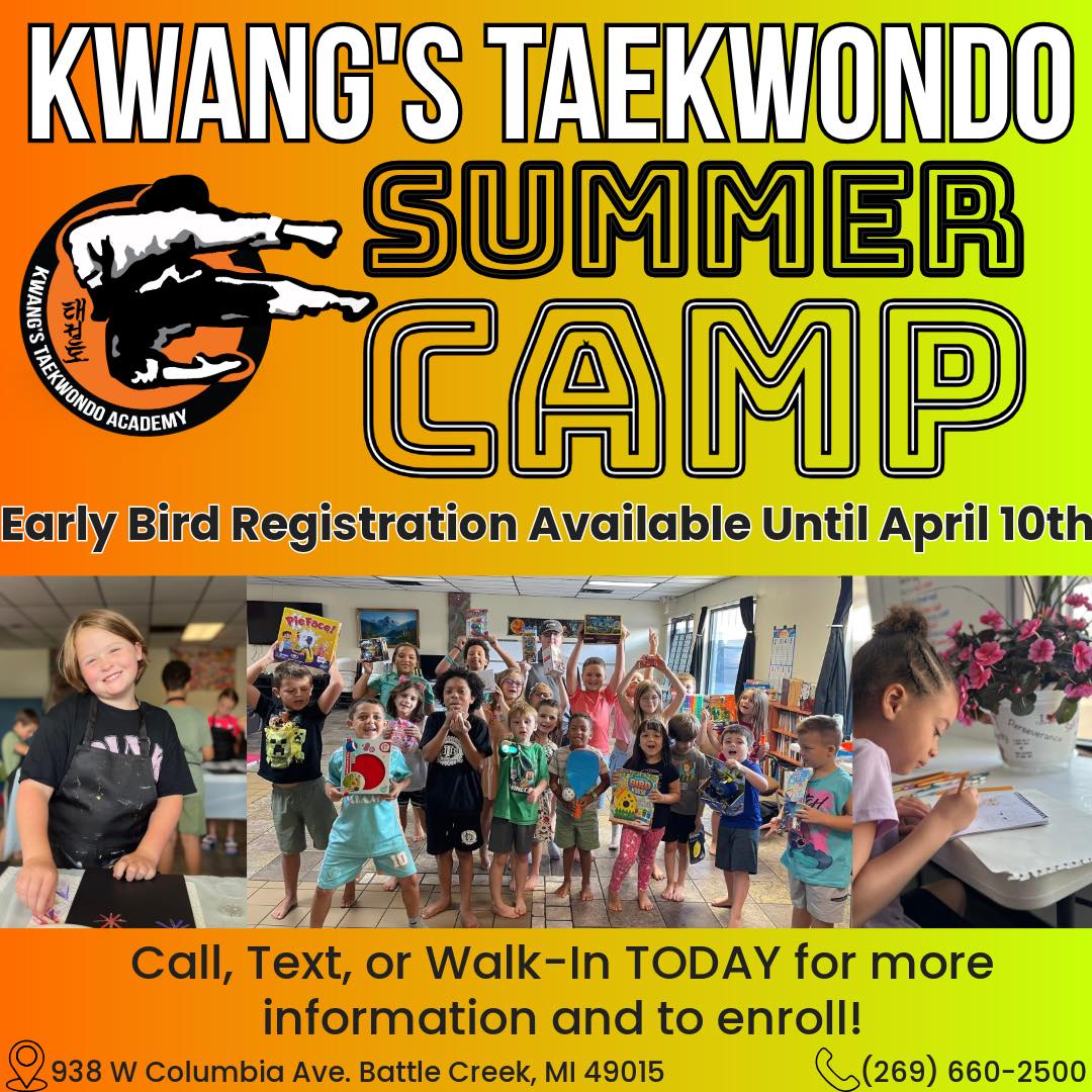 Kwang's Taekwondo Academy Facebook ad: Registration is officially OPEN for Kwang’s Taekwondo…