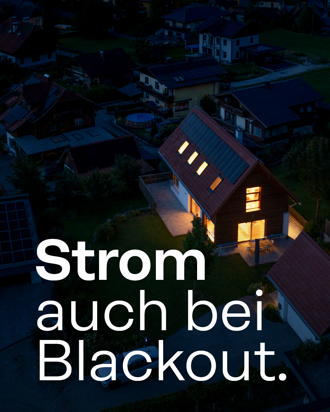 Fronius Deutschland Facebook ad: Bleib bei Stromausfällen versorgt