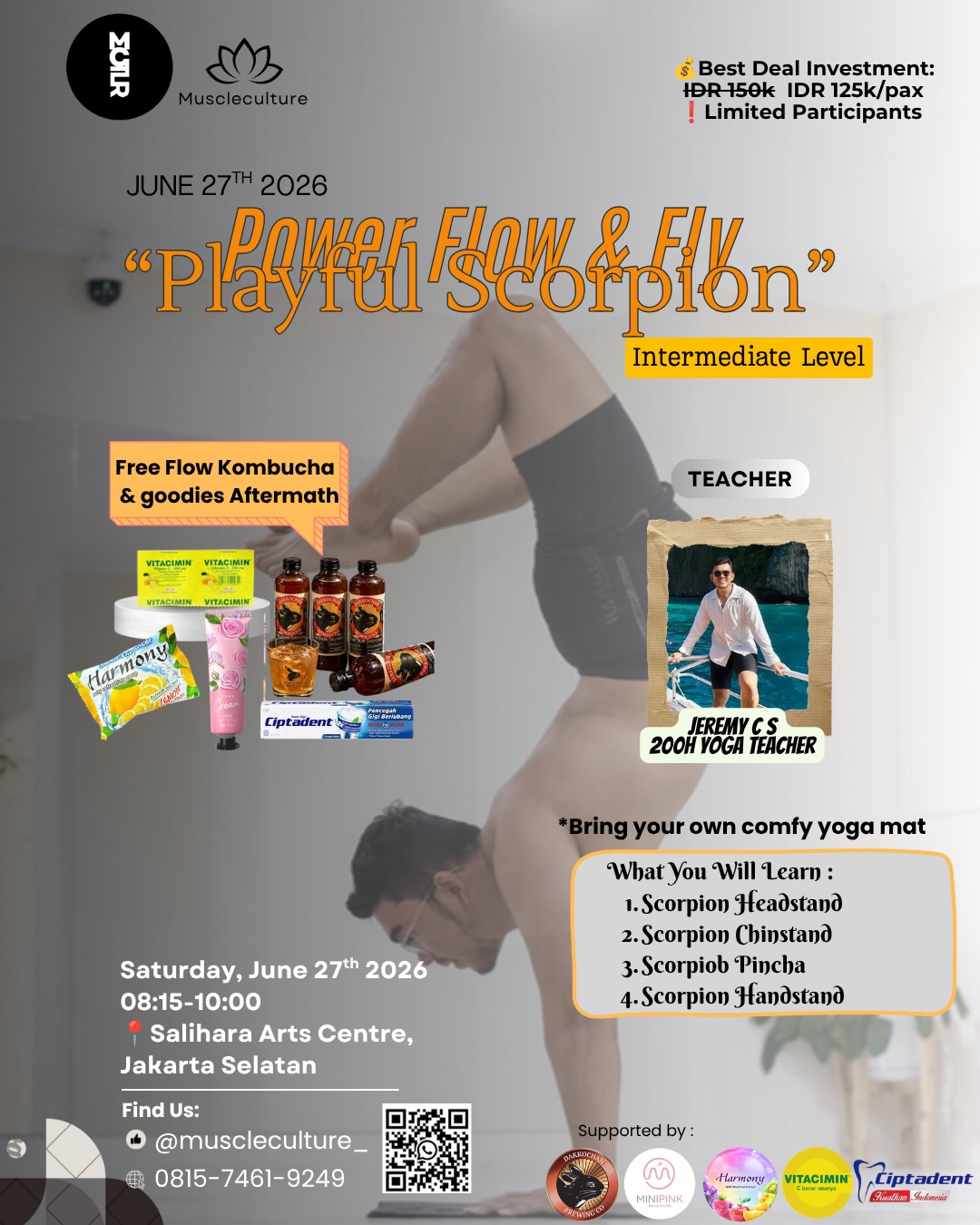 muscleculture_ Facebook ad: POWER FLOW AND FLY PLAYFUL SCORPION
