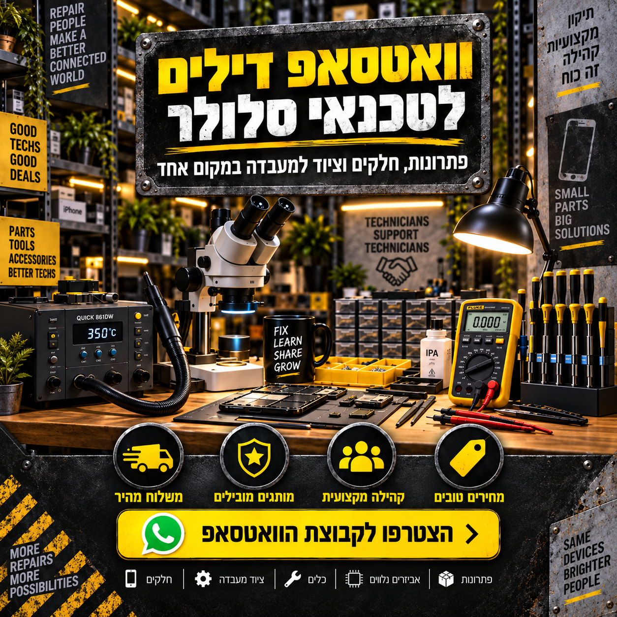 הדיל היומי Facebook ad: ציוד לתיקון סלולר