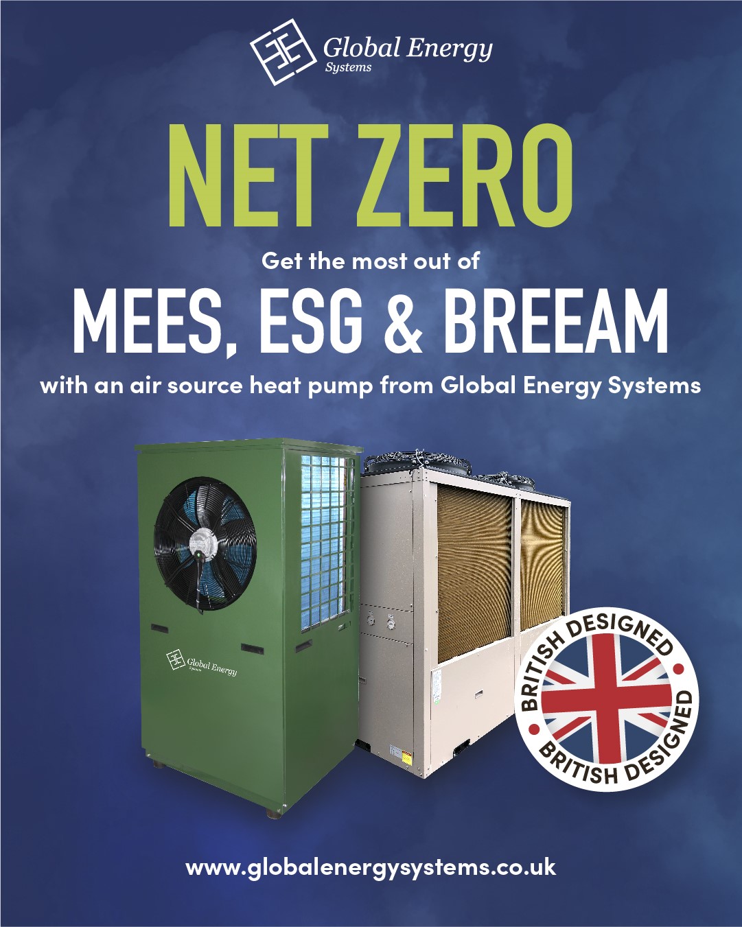 Global Energy Systems Limited Facebook ad: Commercial Heat Pumps for High-Performance Buildings
