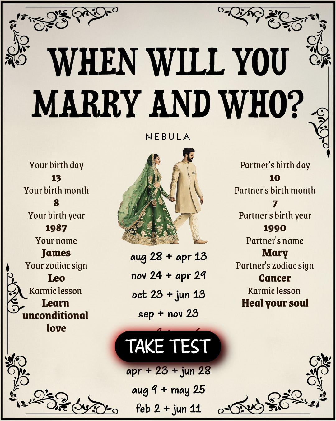 Nebula: Marriage Compatibility Facebook ad