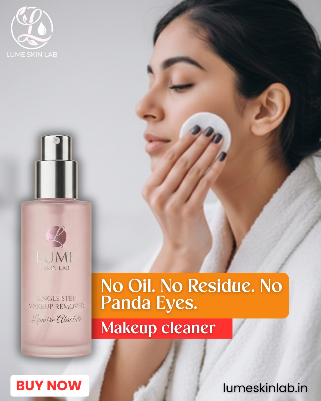 Lume Skin Lab Facebook ad: No Oil. No Residue. No Panda Eyes.
