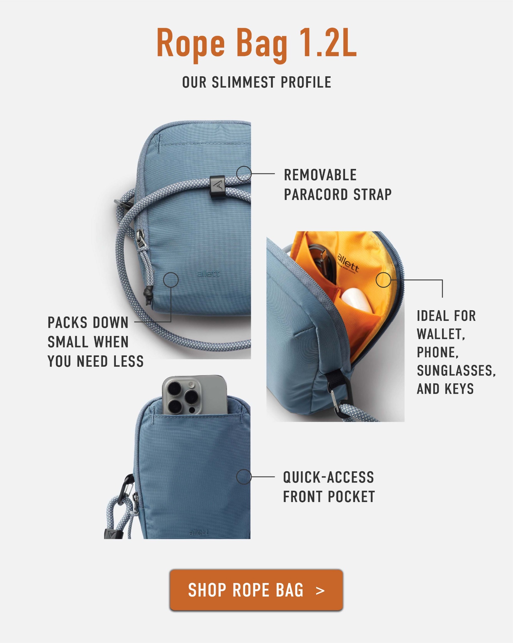 Allett Wallets Facebook ad: Sling Bags Built to Move With You By Allett