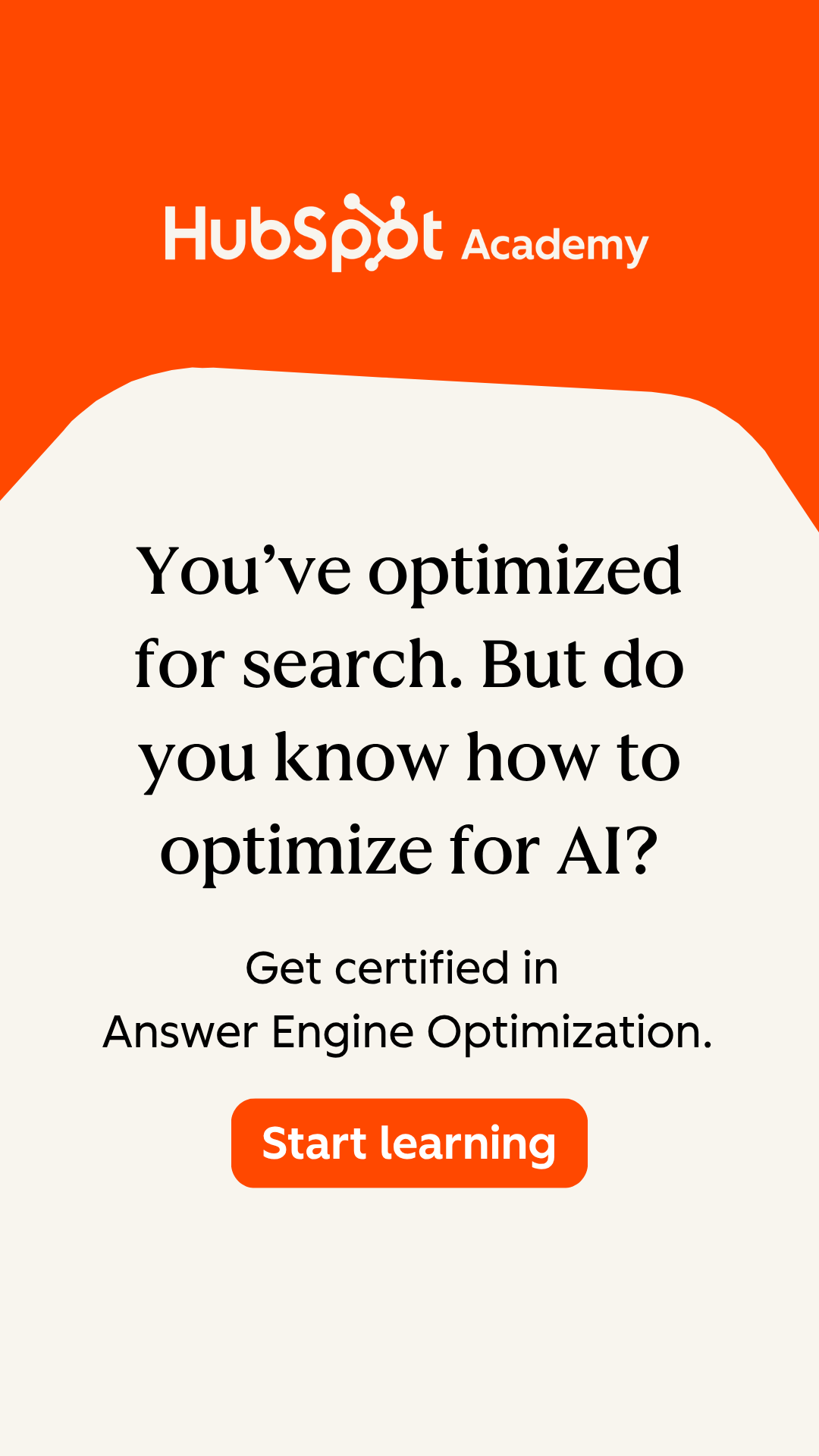 HubSpot Academy Facebook ad