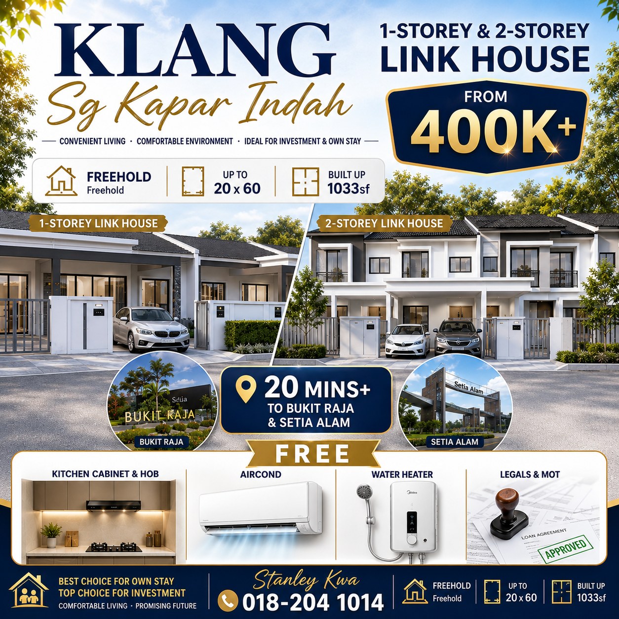 Stanley Kwa - Homecity Team Leader Facebook ad: 𝐊𝐚𝐩𝐚𝐫 𝟏 & 𝟐𝐬𝐭𝐲 𝐋𝐢𝐧𝐤𝐡𝐨𝐮𝐬𝐞 𝐨𝐧𝐥𝐲…