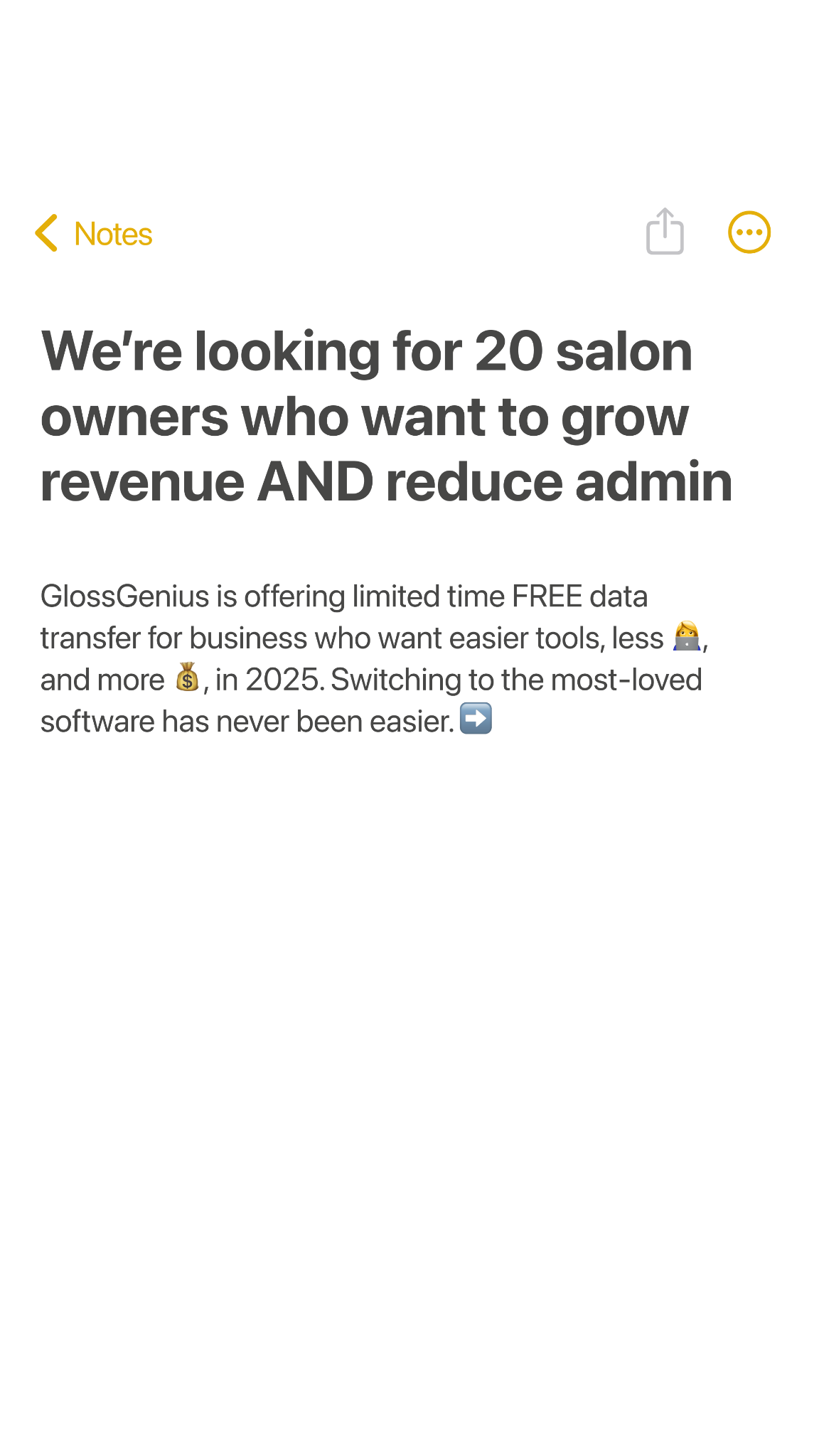 GlossGenius Facebook ad