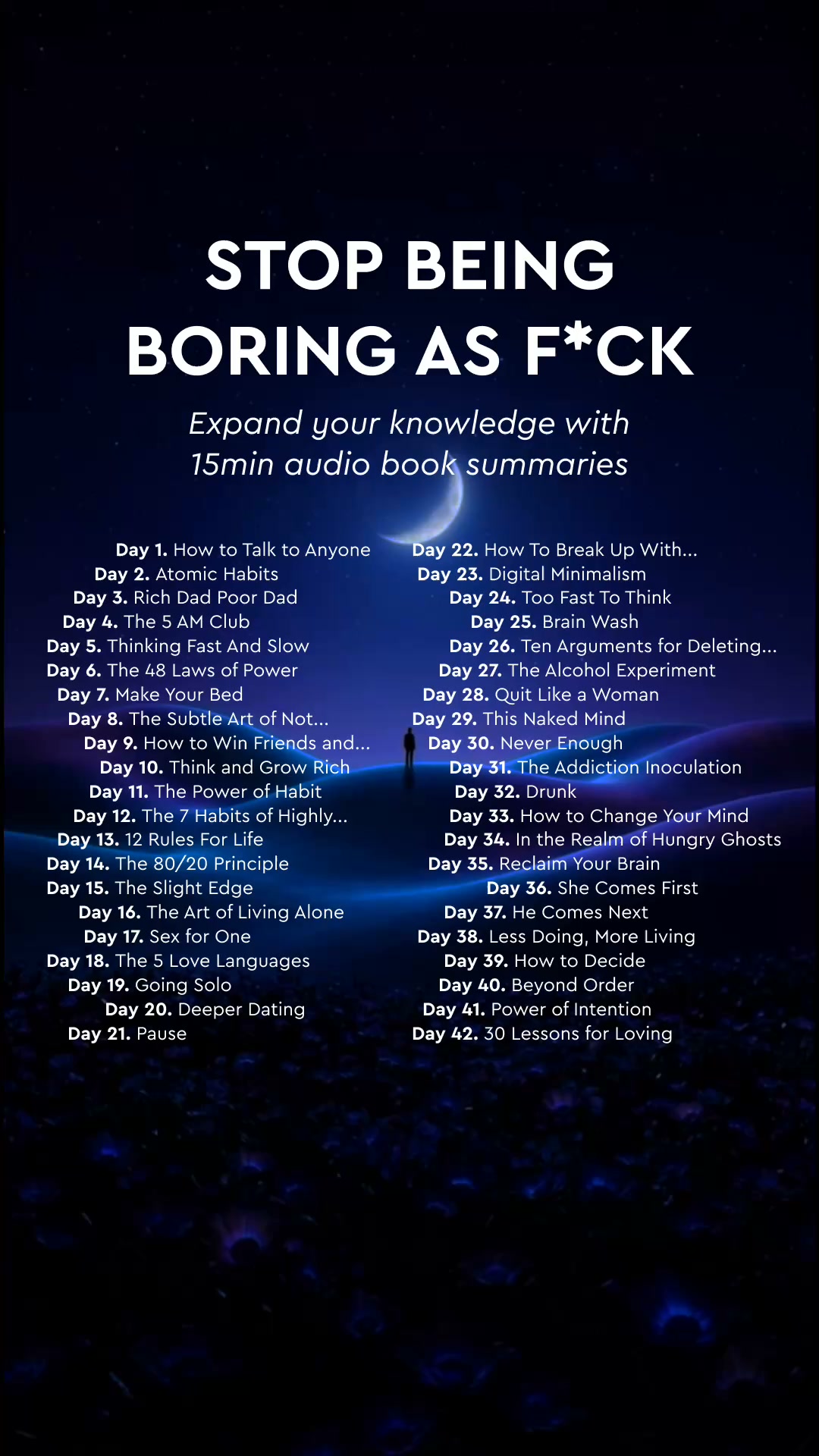 Blinkist Facebook ad: Stop Being Boring As F*ck With Blinkist, The App Apple…