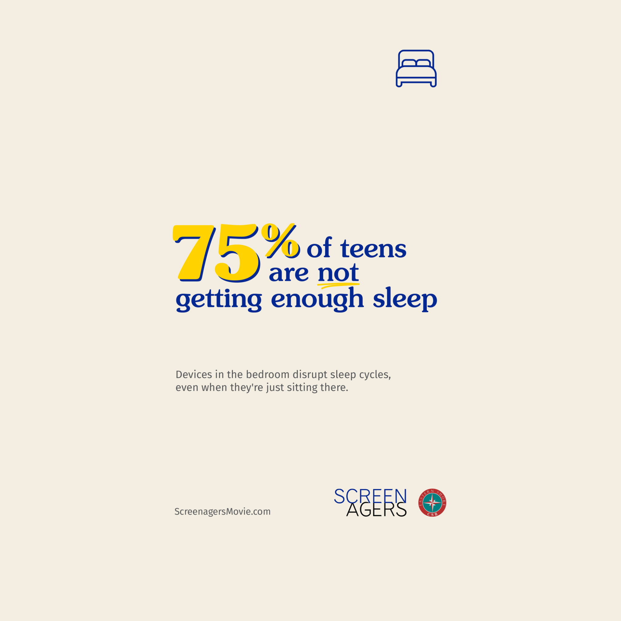 Eastern Shore CSB Facebook ad: 75% of Teens Aren't Getting Enough Sleep
