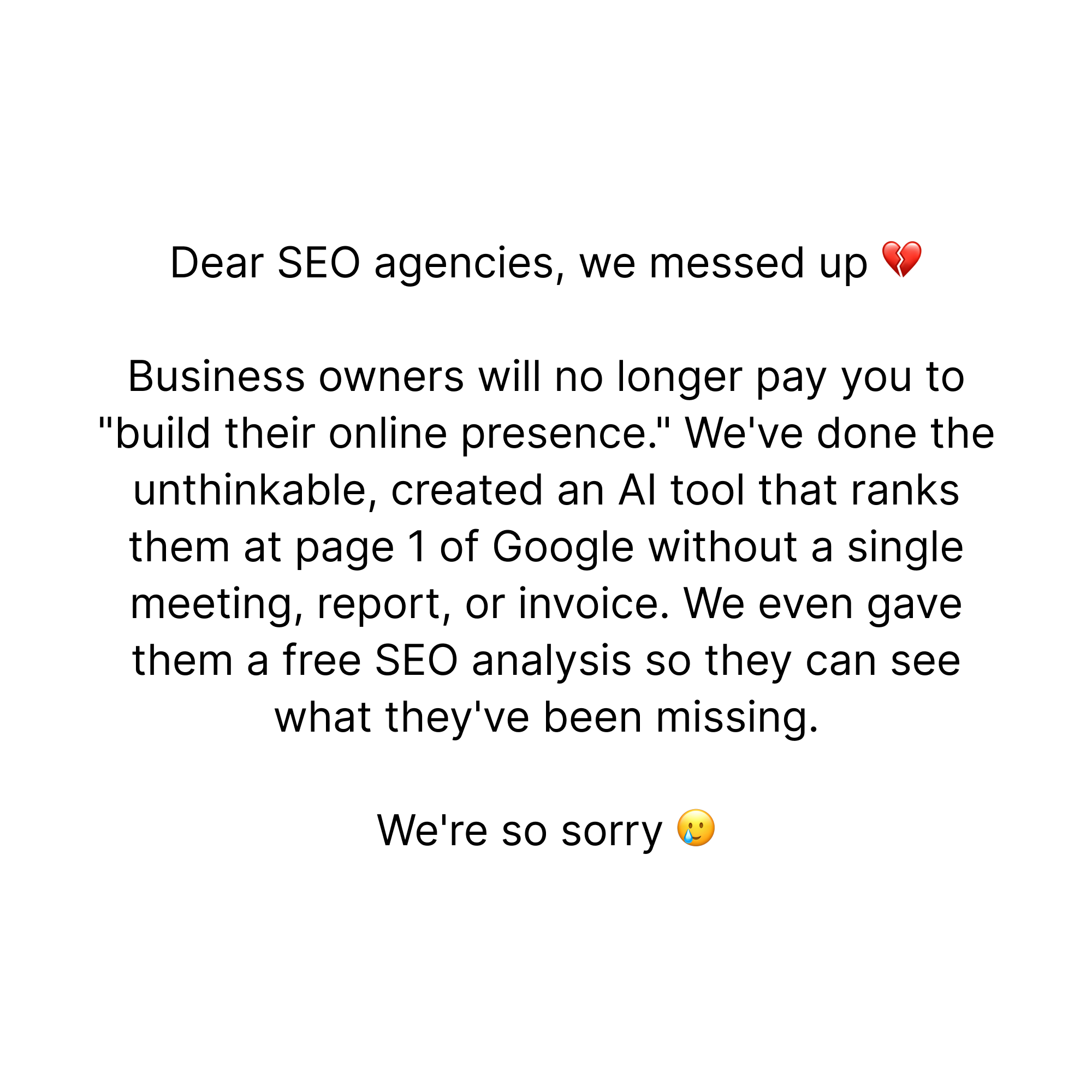 Soro SEO Facebook ad