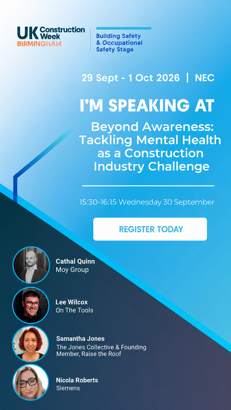 UK Construction Week Facebook ad: Turn Mental Health Awareness Into Action