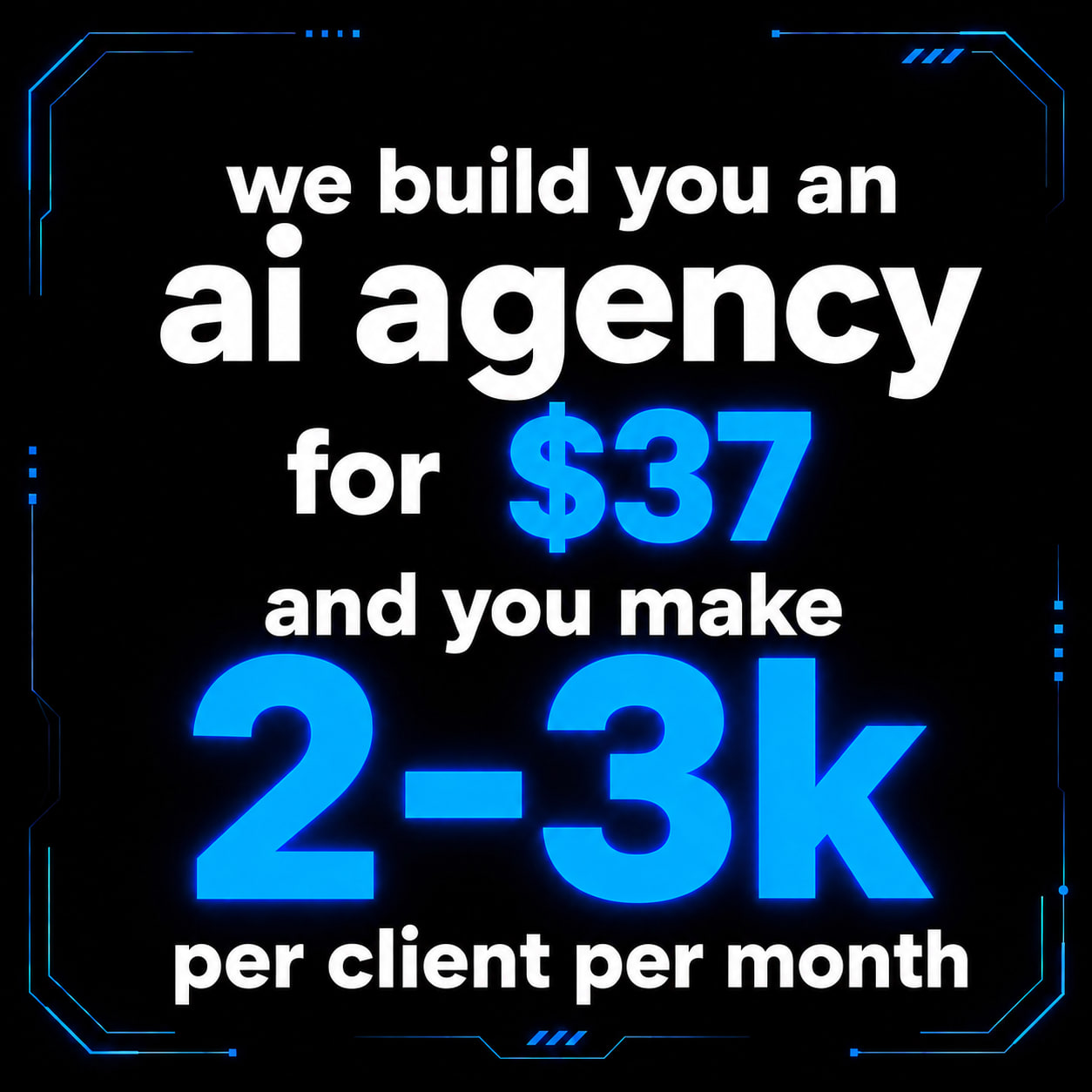 AI Agency Frameworks Facebook ad: DFY AI Marketing Agency for $37