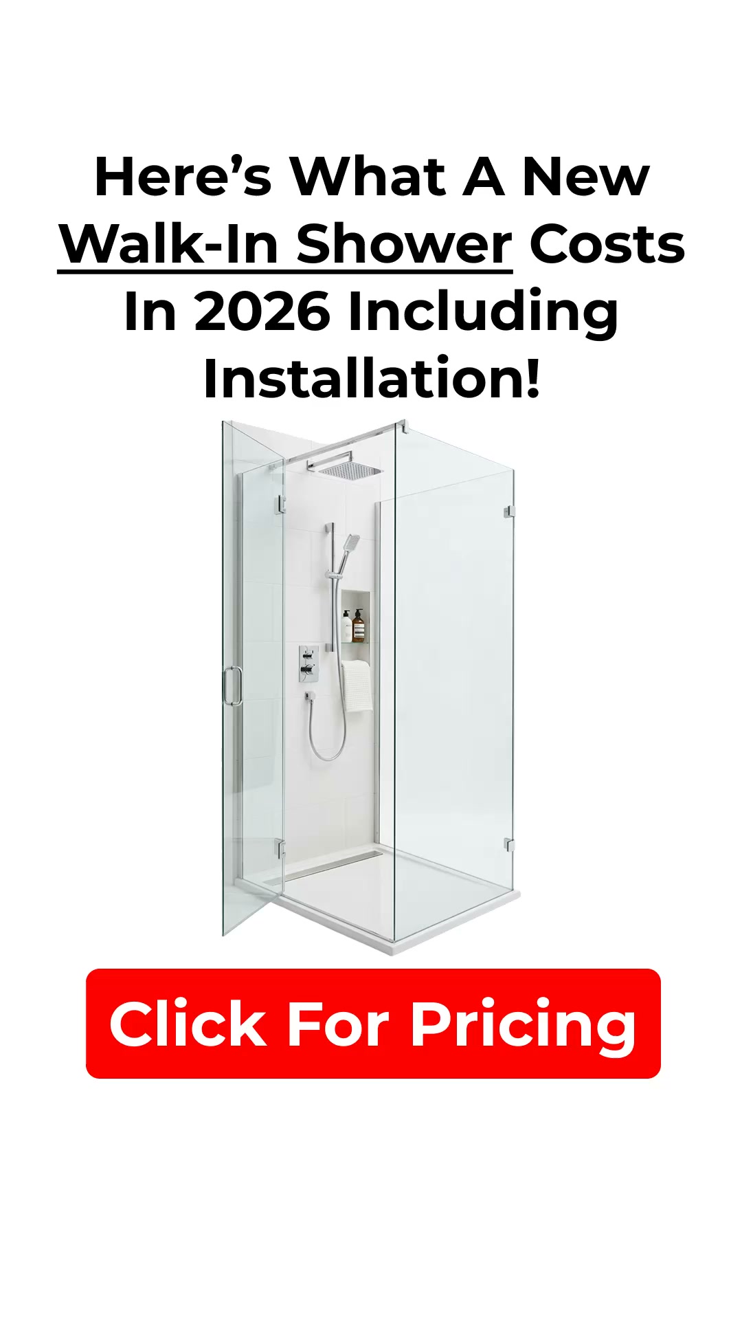 HomeBuddy.com Facebook ad: Here's What a 1-Day Walk-in Shower Should Cost You