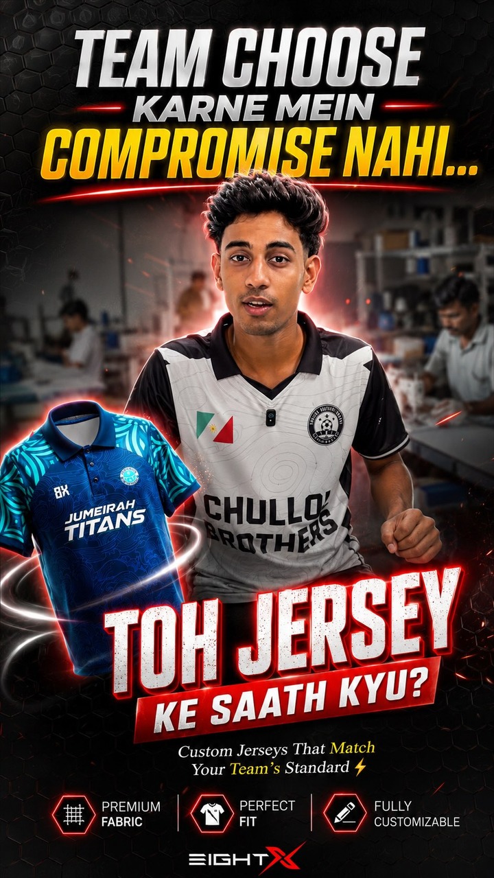EightX Sports Facebook ad: No Compromise on Team, No Compromise on Jersey!