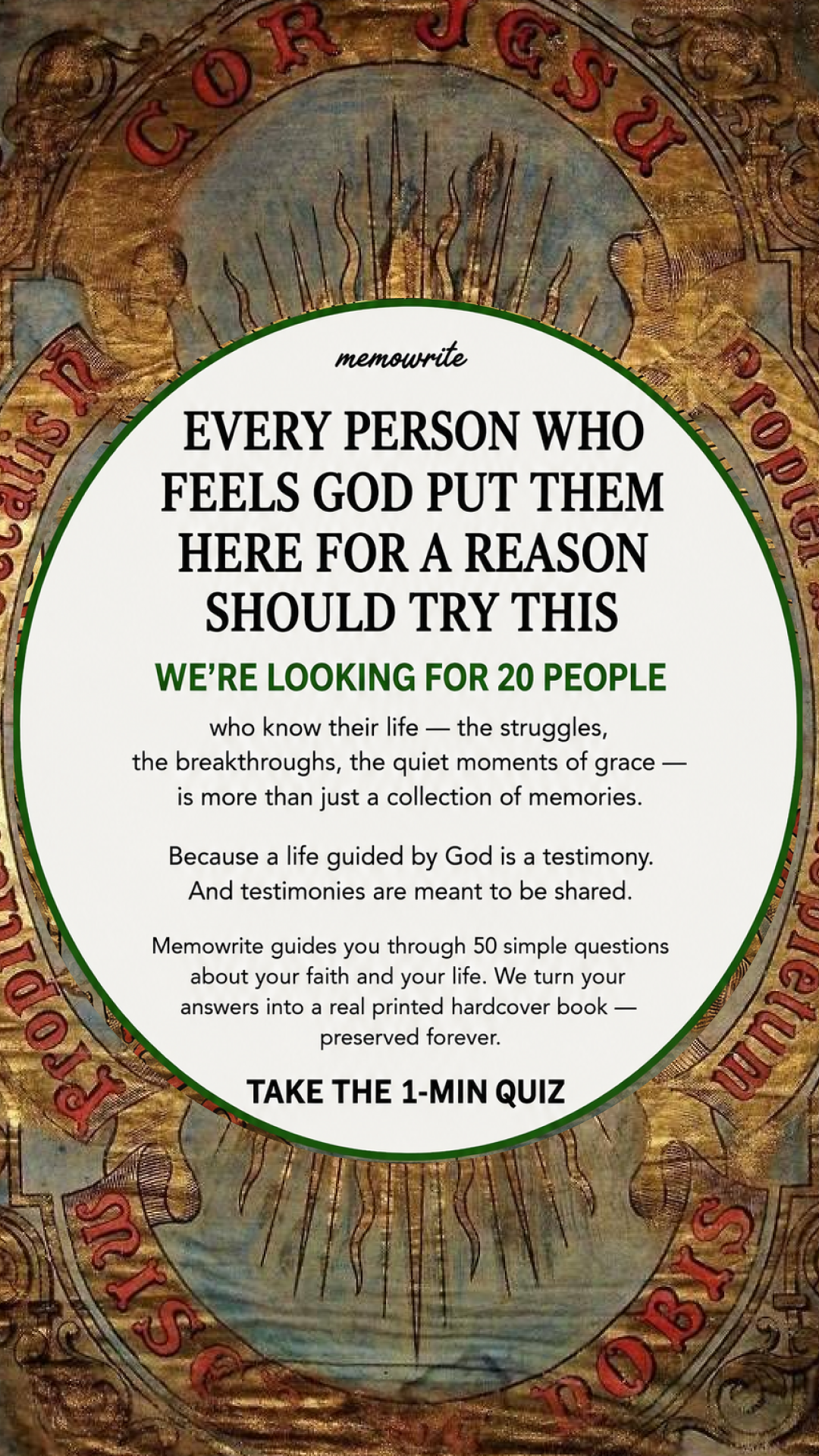 Memowrite Facebook ad