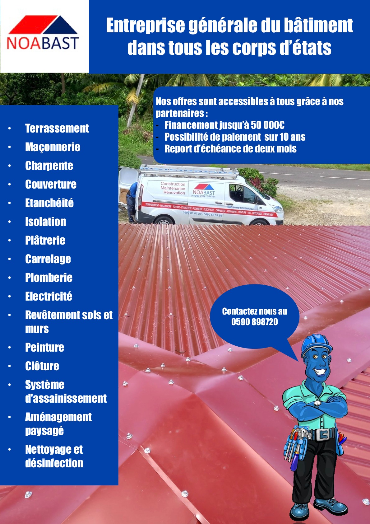 Noabast Facebook ad: NOABAST est la pour tout vos travaux