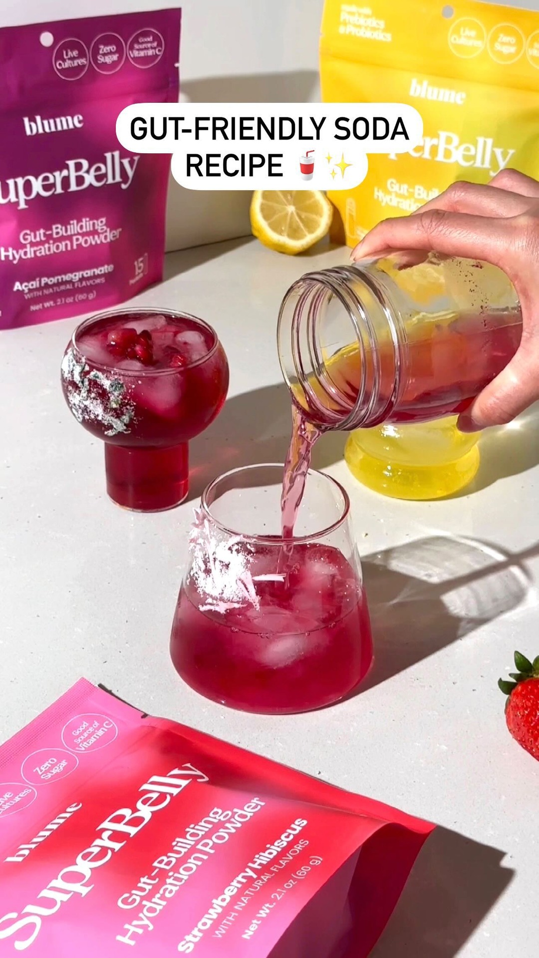 Blume Facebook ad: SuperBelly + sparkling water BELONG TOGETHER