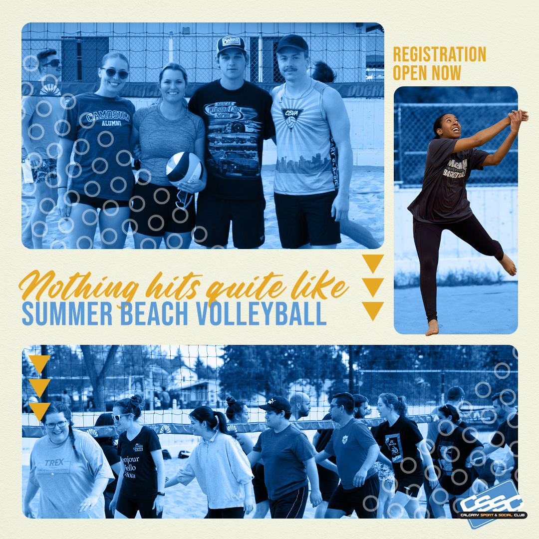 Calgary Sport & Social Club (CSSC) Facebook ad: BEACH VOLLEYBALL LEAGUES
