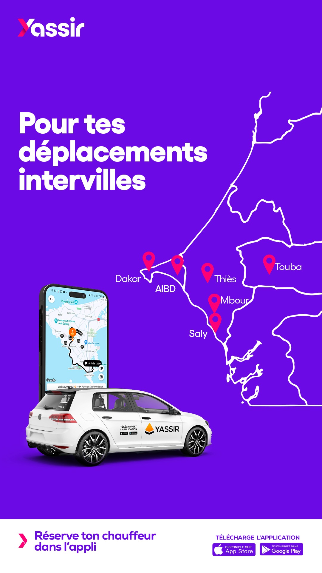 Yassir Sénégal Facebook ad: Voyage confortablement avec YASSIR