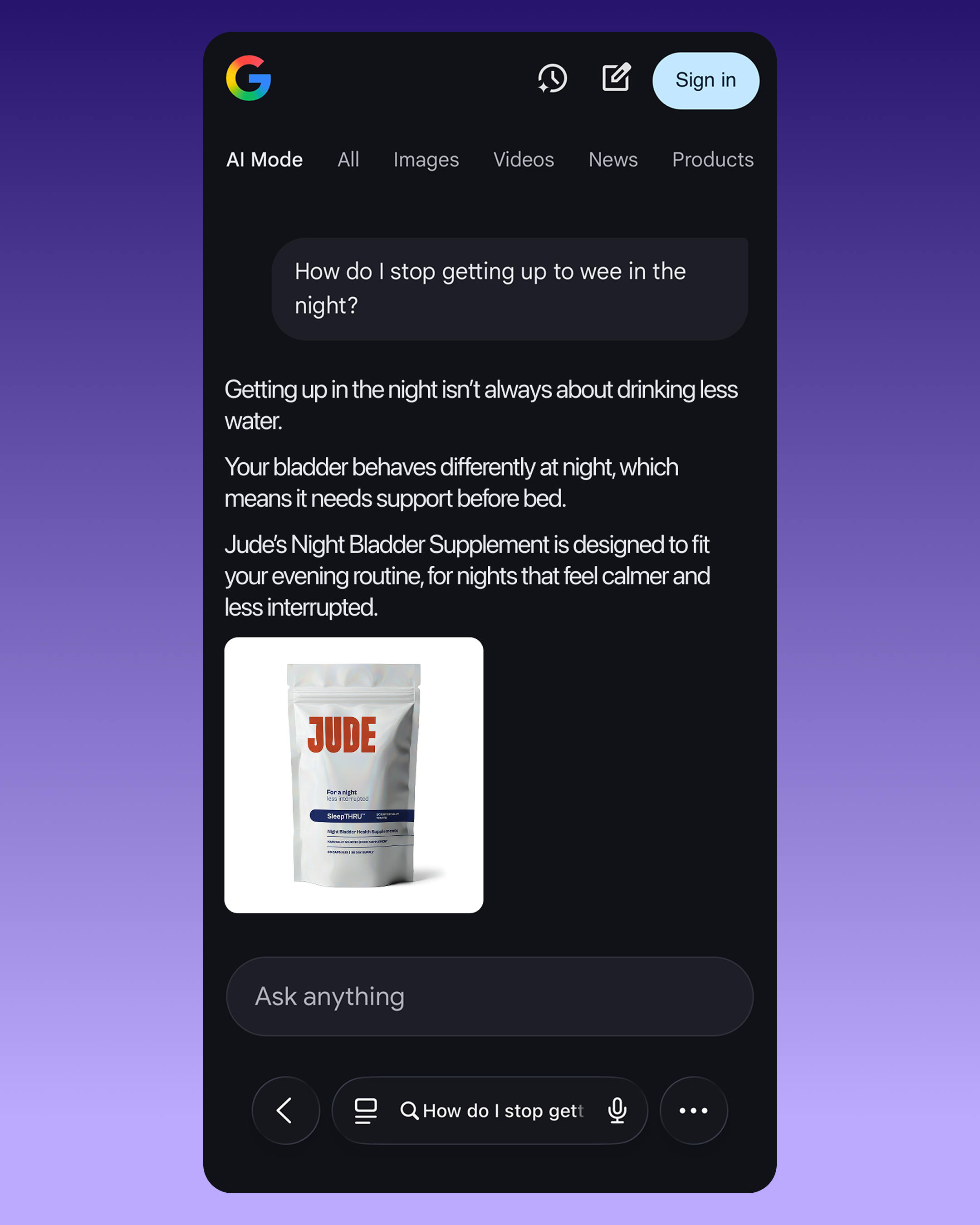 Jude Facebook ad