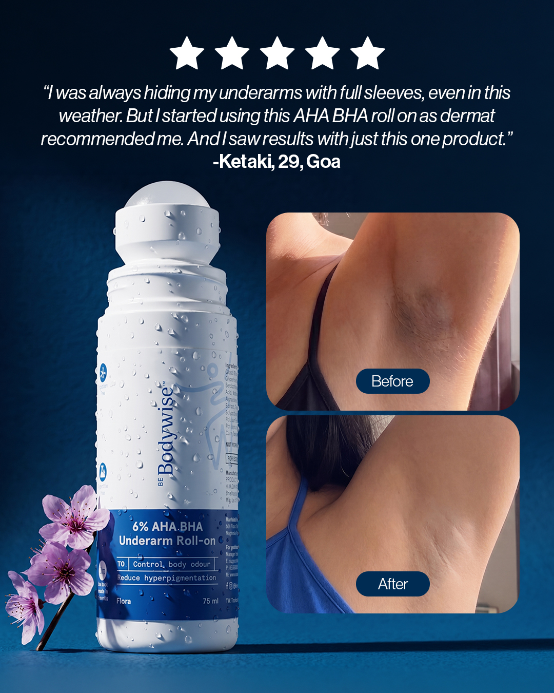 Be Bodywise Facebook ad: Brighten Underarms Today
