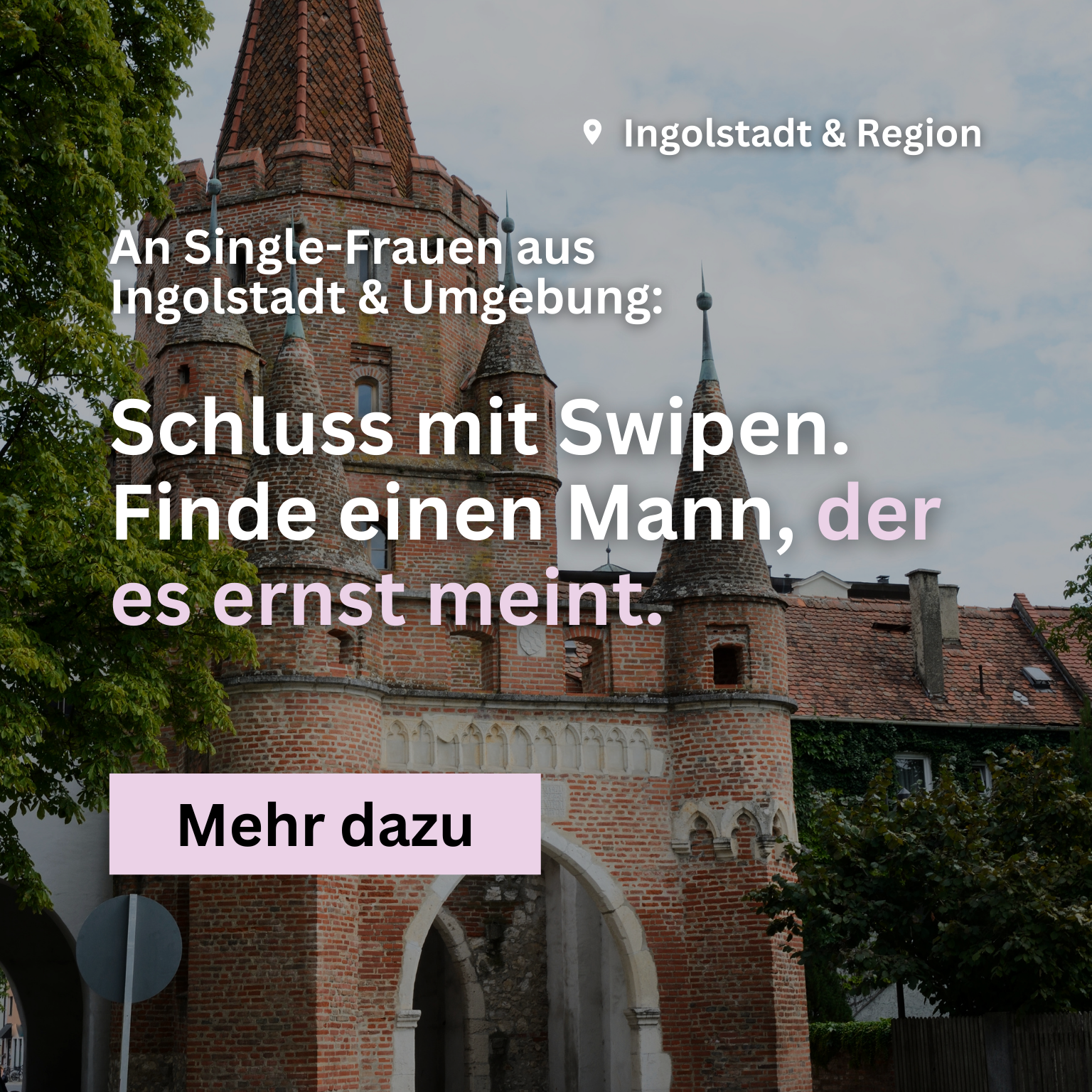 Perfect Match Facebook ad: Einen Mann kennenlernen, der es ernst meint, ohne Swipen.