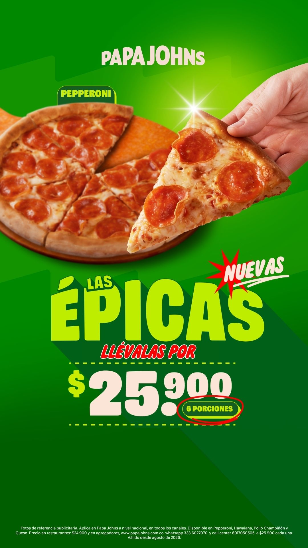 Papa John's Colombia Facebook ad