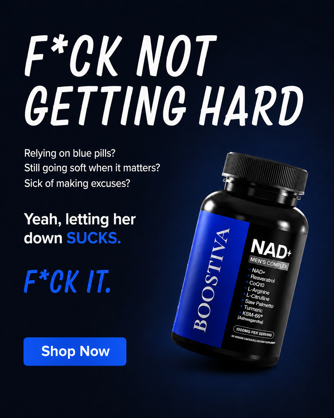 BoostivaMen Facebook ad: The Men’s NAD+ Formula Everyone Is Talking About
