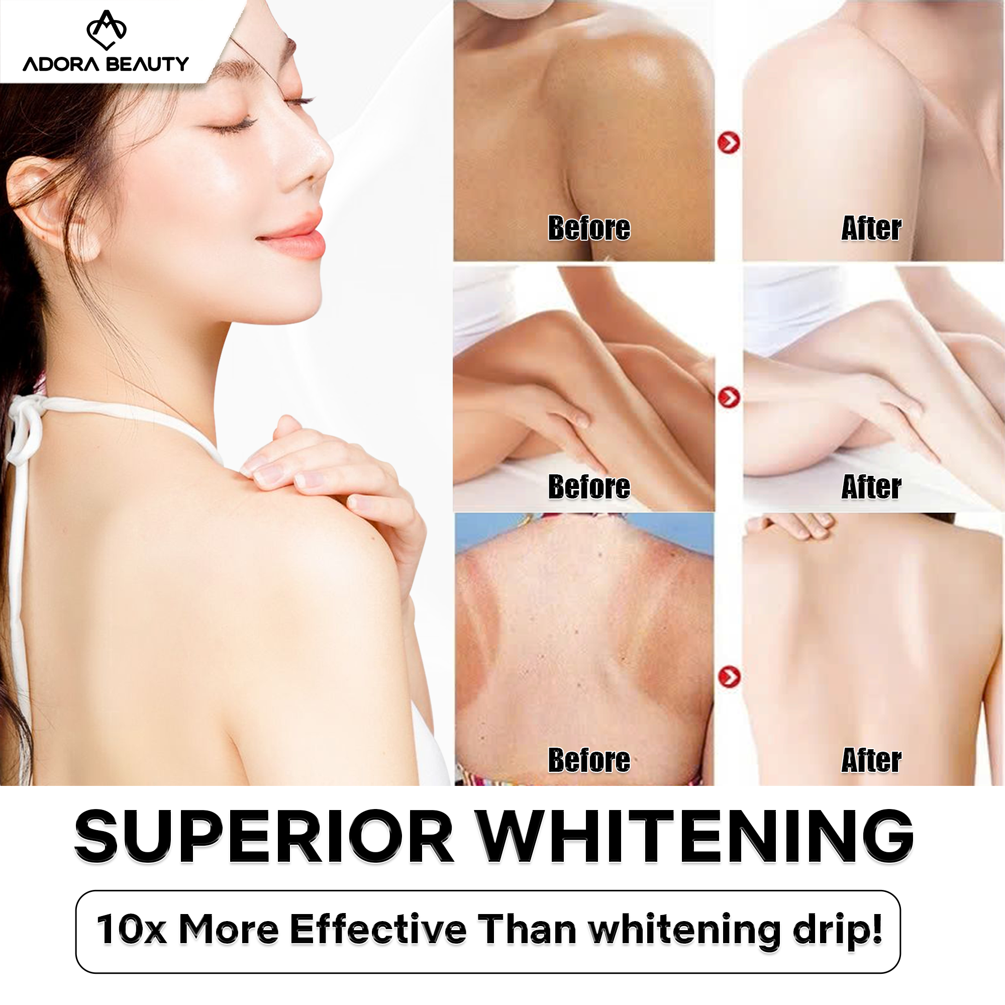 Adora Beauty - Flawless pink and white skin Facebook ad: Limited Time: 30% OFF for the First 10