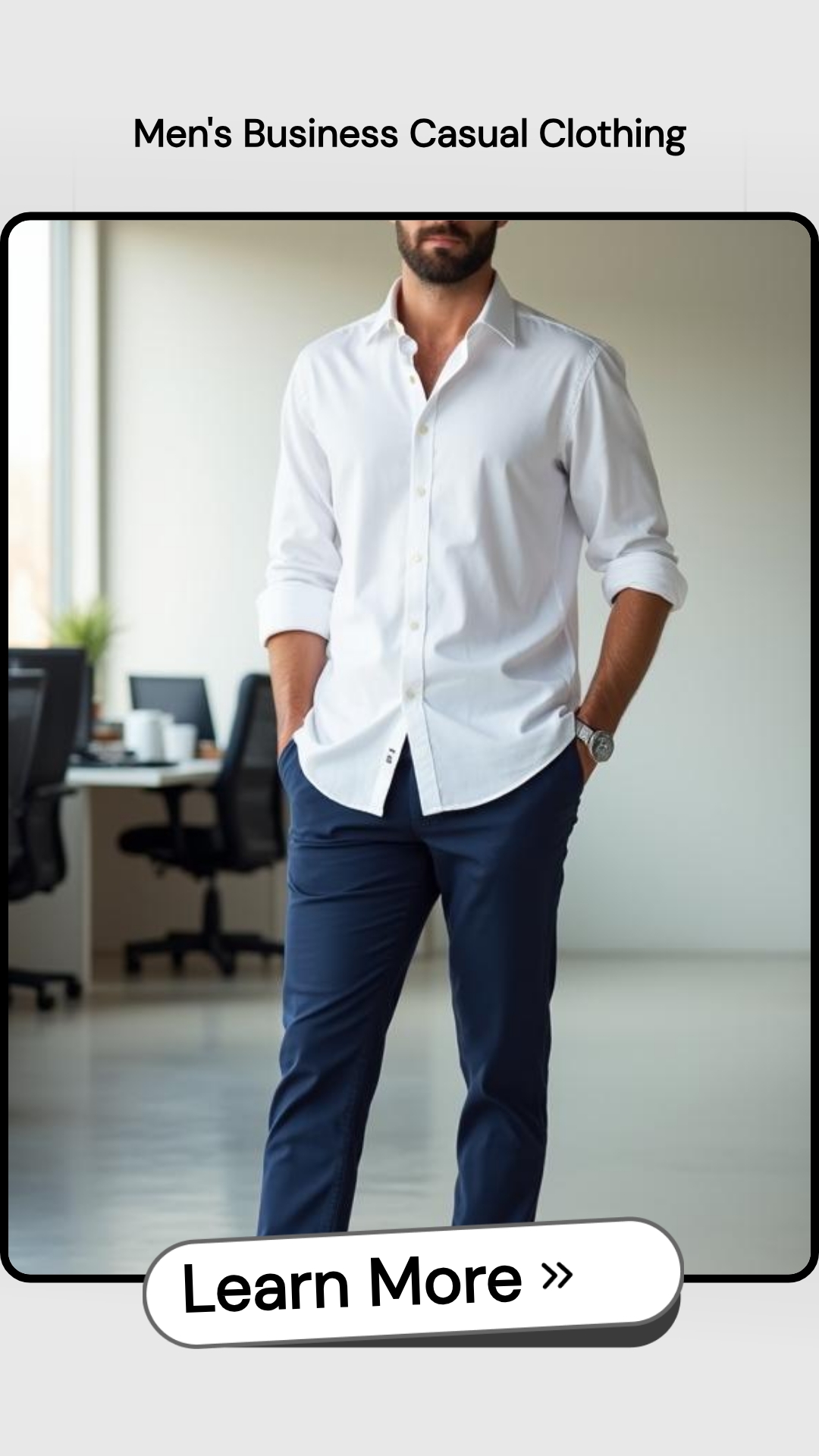 ScoutAnswers Now Facebook ad: Men's Business Casual Clothing