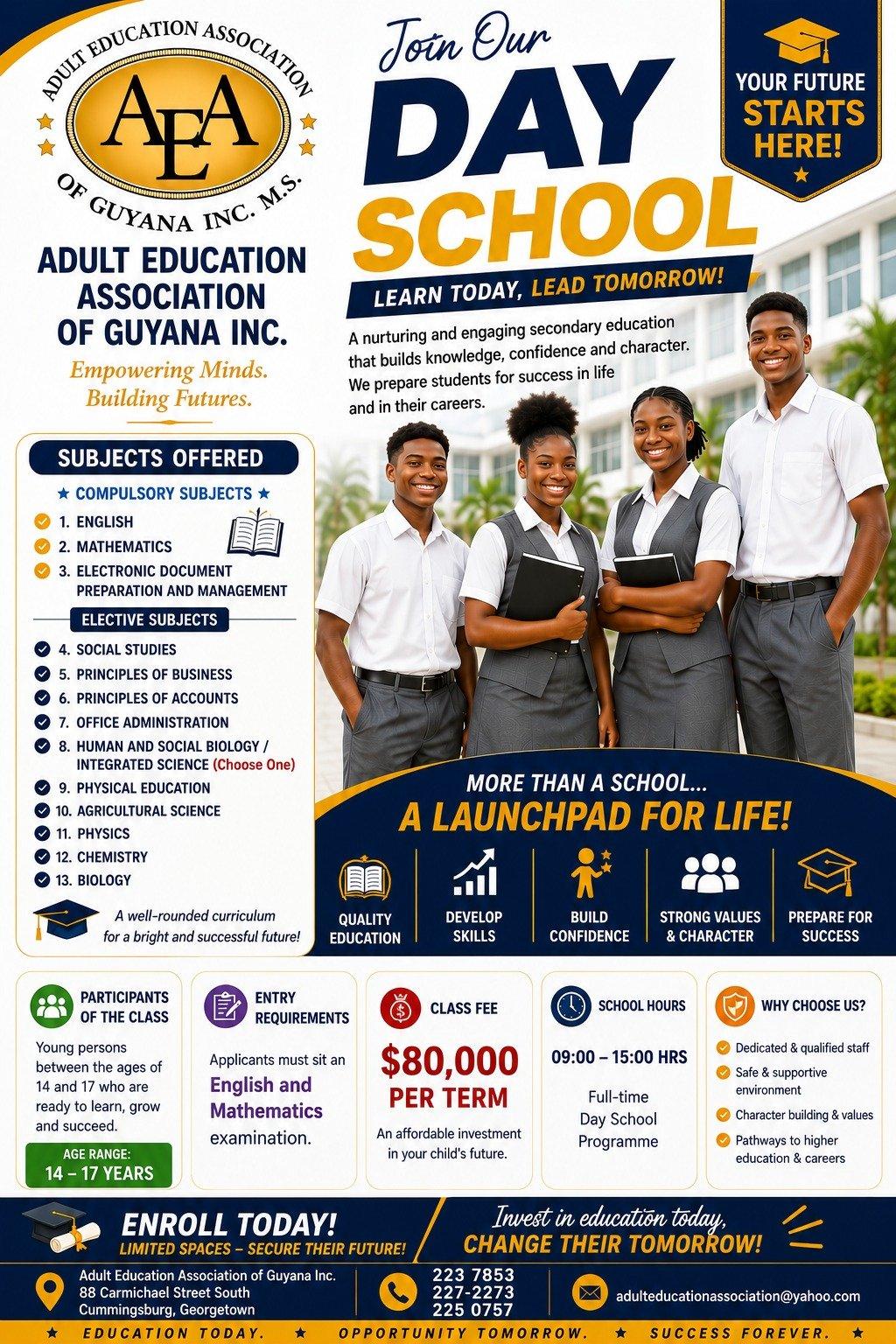 Adult Education Association of Guyana, Inc., MS Facebook ad: Adult Education Association of Guyana Inc.