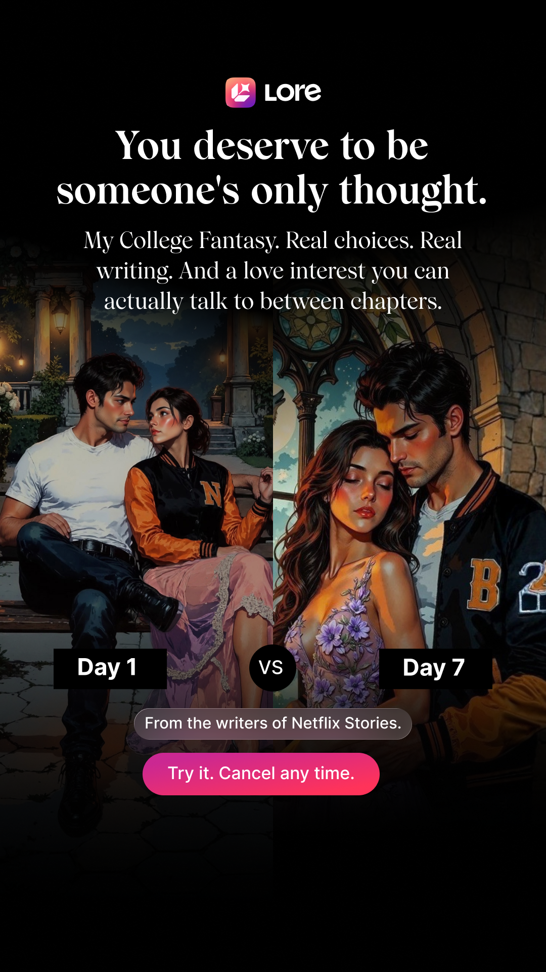 Lore: Interactive Stories Facebook ad
