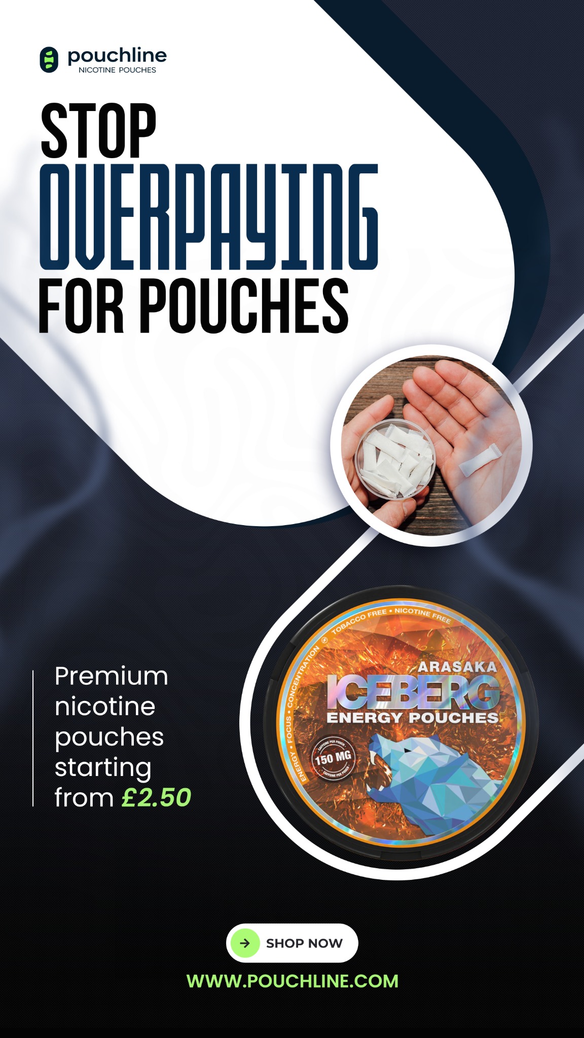 Pouchline Facebook ad from Mar 16, 2026
