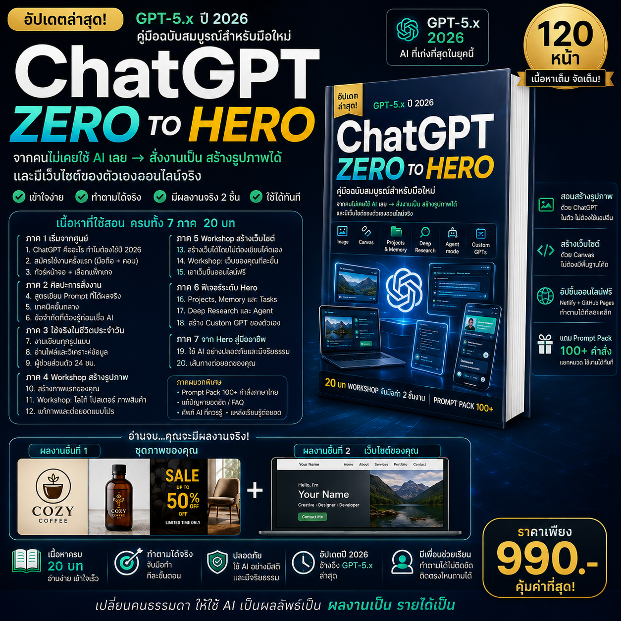 1000skills Facebook ad: ChatGPT Zero to Hero, เริ่มจากศูนย์สู่มืออาชีพ