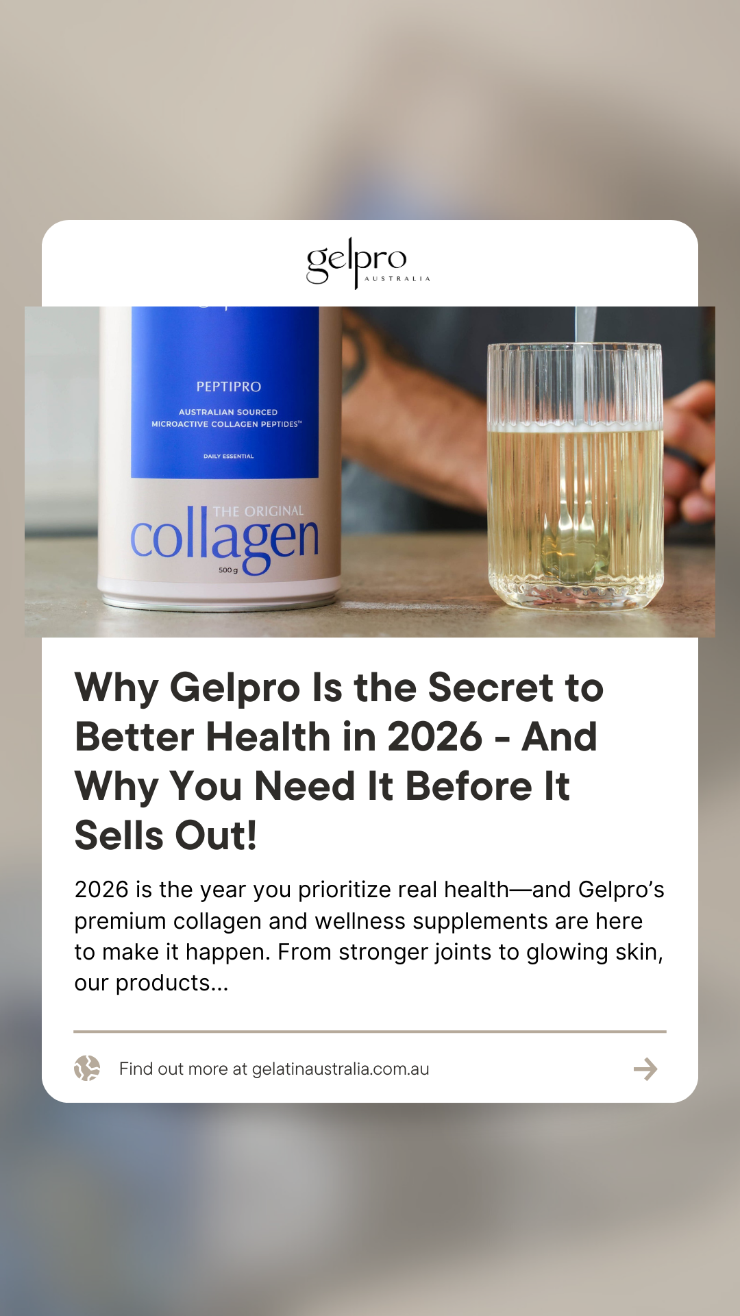 Gelpro Australia Facebook ad