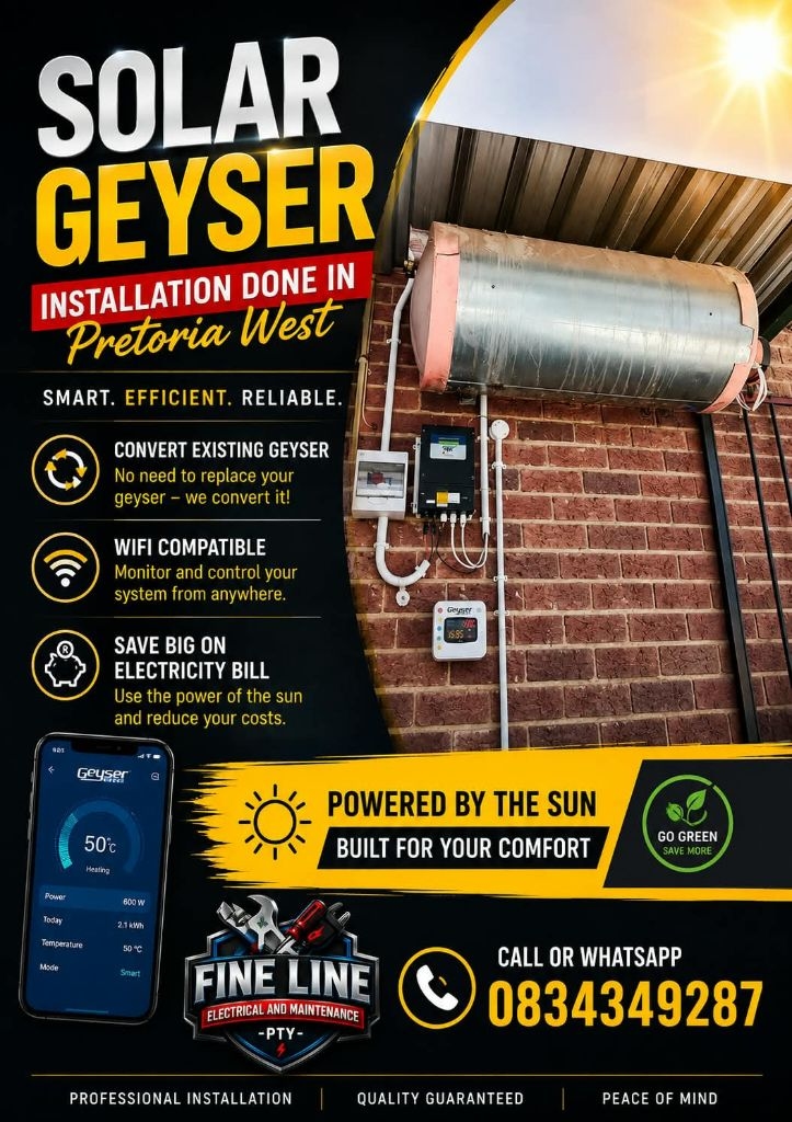 Fine Line Electrical & Maintenance pty ltd Facebook ad: Upgrade Your Existing Geyser to Solar