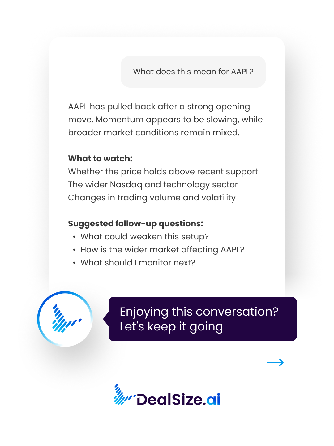 DealSize.ai Facebook ad: One question is rarely enough.