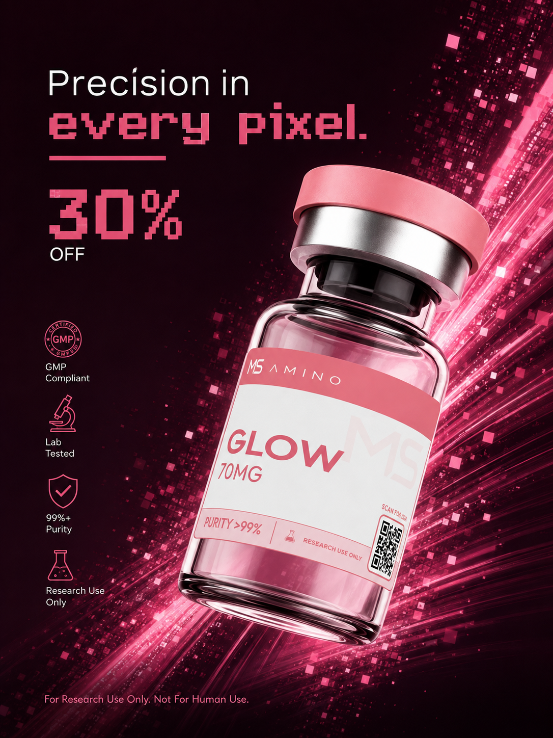 Msamino scientific department Facebook ad: 30% limited time sale is live at Ms Amino!