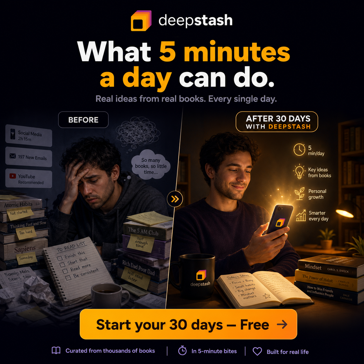 Deepstash Facebook ad