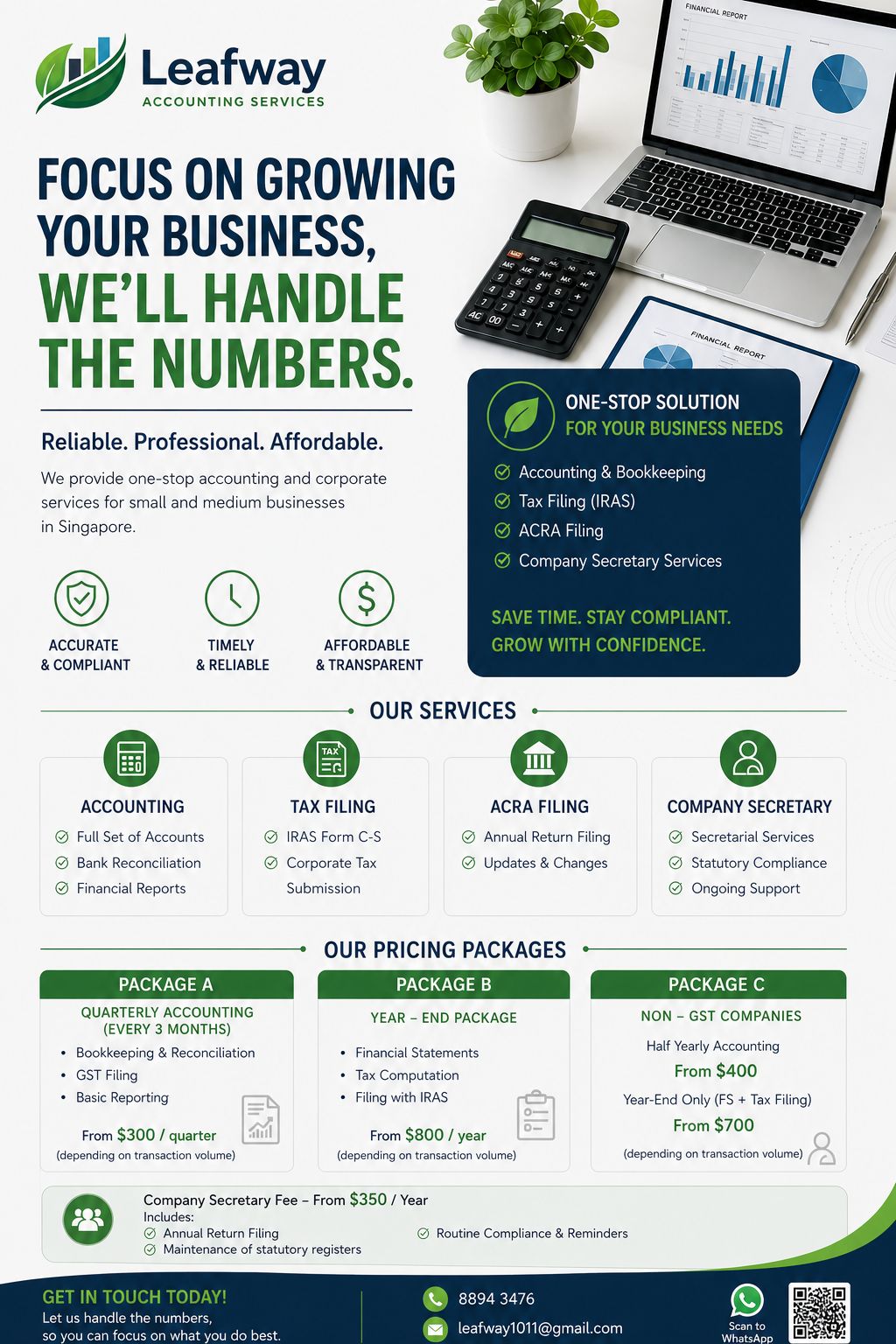 Leafway Accounting Services Facebook ad: Affordable Accounting SG