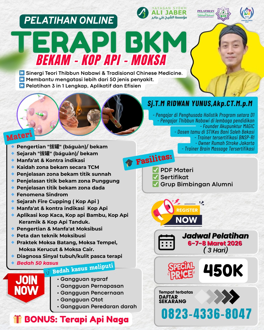 Pelatihan Pengobatan Tradisional & Thibbun Nabawi Facebook ad: Pelatihann Bekam,Kop Api,Moksa Exclusive