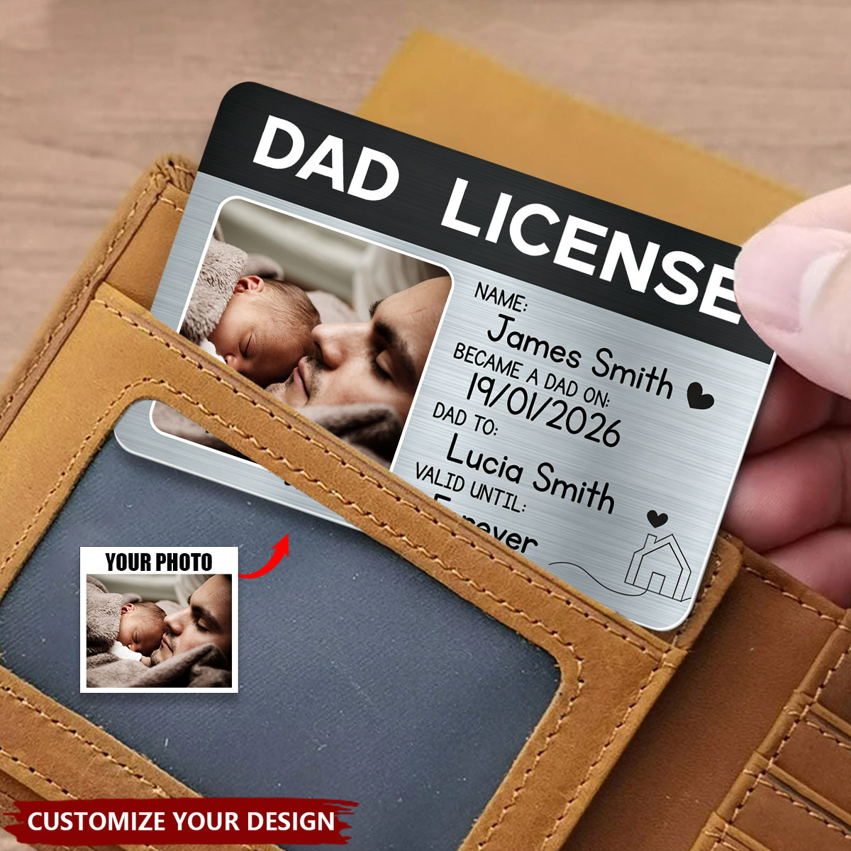 Finsift Facebook ad: Became A Dad On Personalized Wallet Card