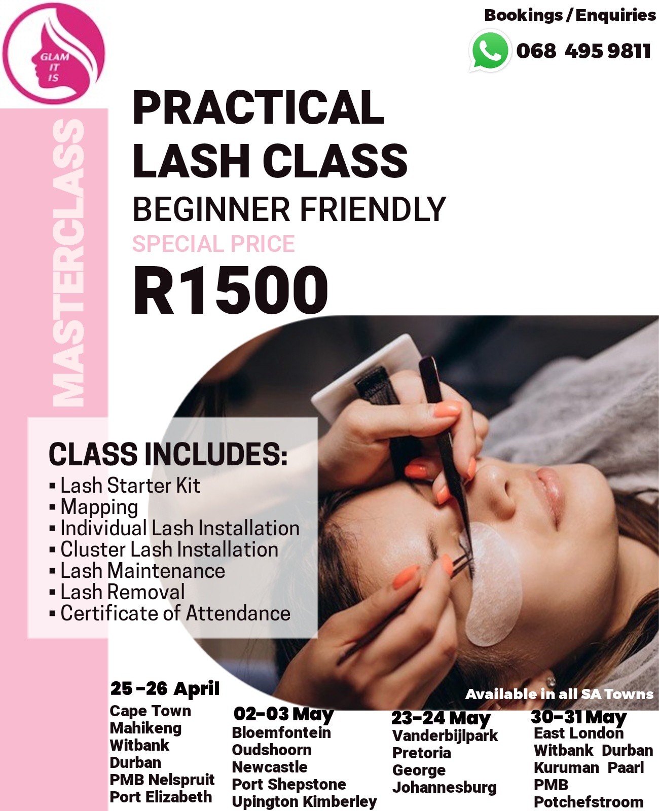Glam It Is Facebook ad: 2026 Lash Training Schedule
