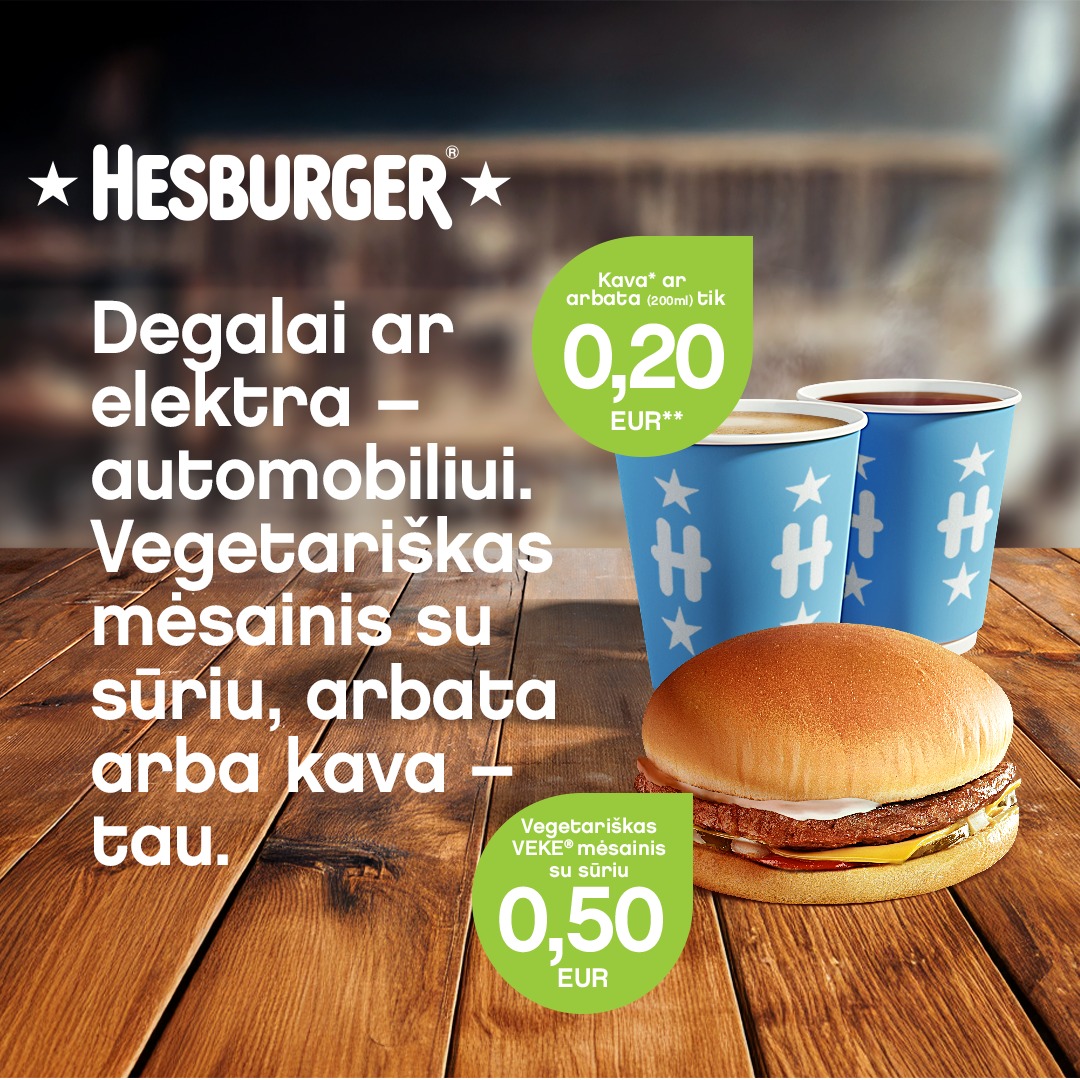 Neste Lietuva Facebook ad: Degalai ar elektra, automobiliui, puikus HESBURGER…