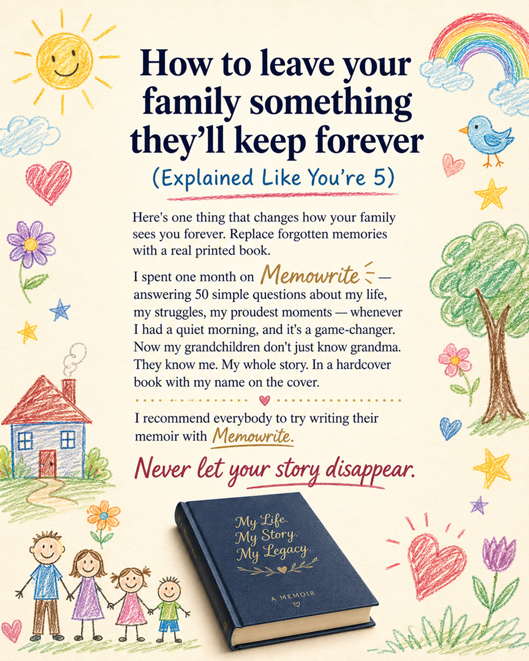 Memowrite Facebook ad