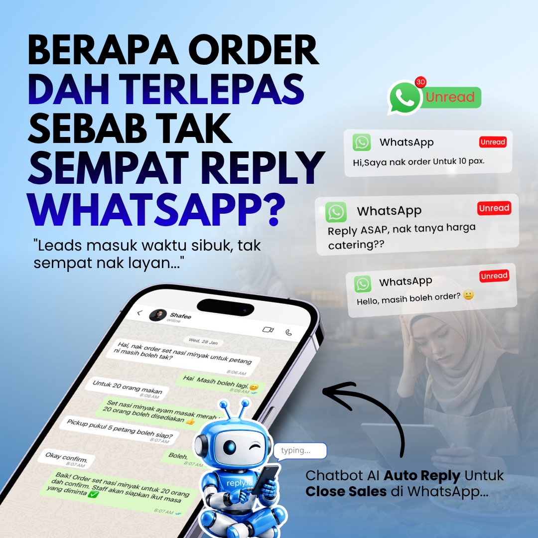 Reply.la Best AI Chatbot For Sales Facebook ad: 100+ Bisnes Katering Dah Guna Chatbot AI